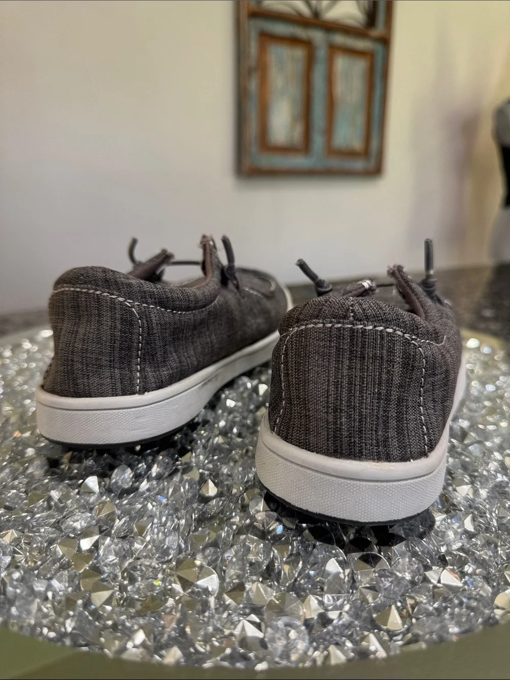 Sonoma Charcoal Fabric Slip-On Sneakers NWOT 2